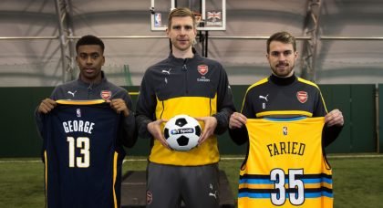 VIDEO: Arsenal stars take on the Dunking Devils