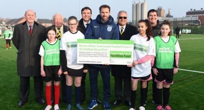 England manager Gareth Southgate and West Ham’s Karren Brady unveil Football Foundation’s newest facilities