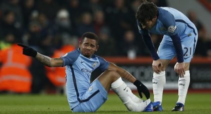 Manchester City’s Gabriel Jesus could miss the rest of the season with a fractured metatarsal