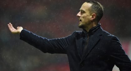 Mark Sampson holds hands up after England fall to France