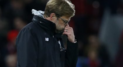 Liverpool fans in disbelief as Klopp names starting eleven for Stoke clash
