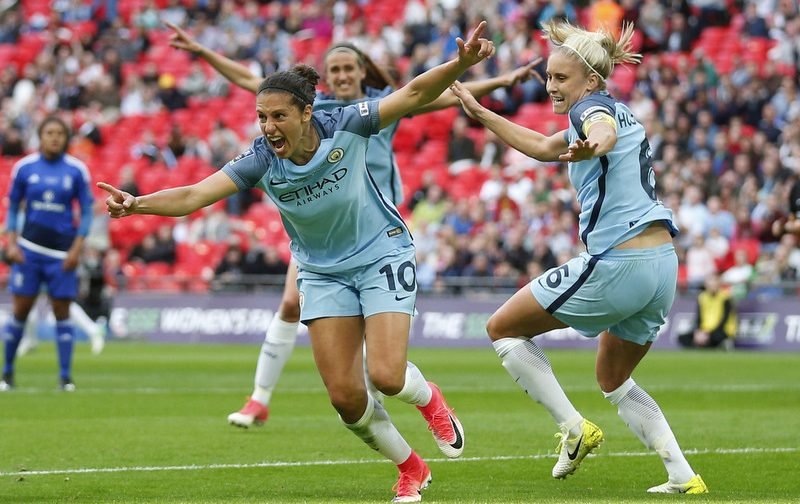 Carli Lloyd sent off in Manchester City’s 5-1 mauling of Yeovil Town
