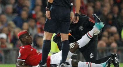 Manchester United’s Paul Pogba ruled out for up to six weeks with hamstring injury