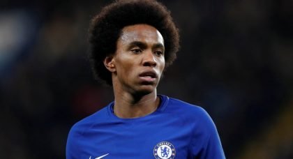 Willian rubbishes Manchester United transfer talk by insisting he is “always happy at Chelsea”