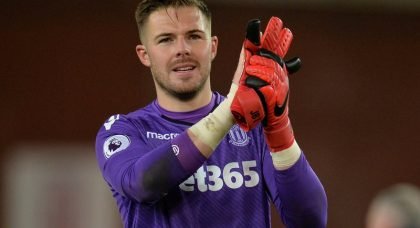 Arsenal and Liverpool locked in £40m battle for Stoke City and England goalkeeper Jack Butland