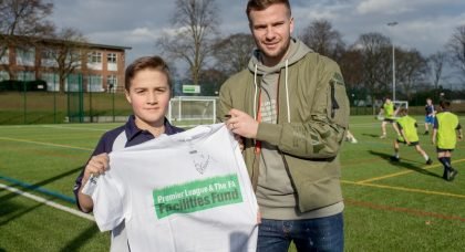 Watford stars Tom Cleverley and Charlotte Kerr open new grassroots football pitch