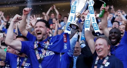 Cardiff City promoted to the Premier League on the final day of the 2017-18 Championship season