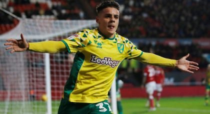Arsenal are set to battle it out with North London rivals Tottenham Hotspur to sign Norwich City full back Max Aarons