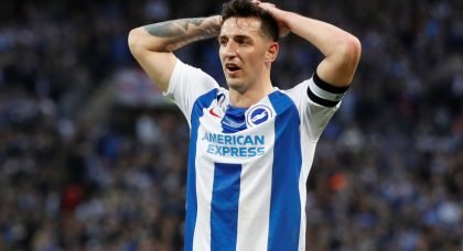 Leicester City eye Brighton & Hove Albion captain Lewis Dunk as Harry Maguire replacement